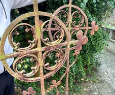 Pair of Victorian Iron Cross Finials Architectural Salvage