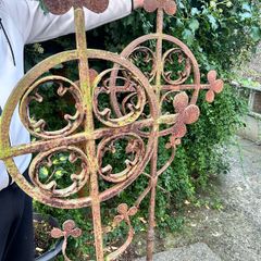 Pair of Victorian Iron Cross Finials Architectural Salvage