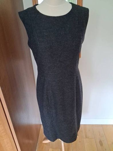 Hobbs Quality Wool Mix Grey Pinafore Dress Size 12