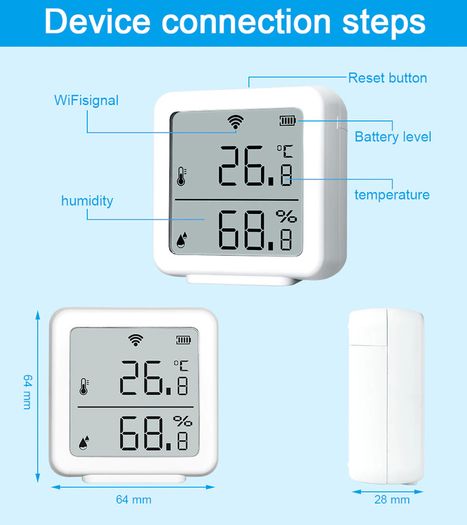 BRAND NEW WIFI Temperature and Humidity Sensor Indoor Hygrometer Thermometer Detector Support Alexa Google Home smart life