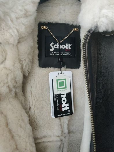 Schott NYC B-3 Aviator Bomber, High Quality Shearling Sheepskin Jacket, Size L