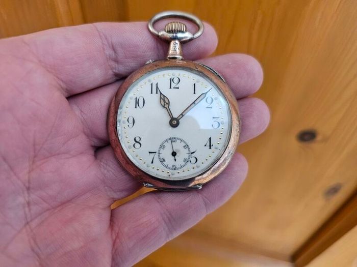 Antique Silver Swiss Made WW1 Era Military Pocket Watch