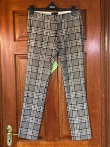 River Island Check Trousers Mens 28R Slim Fit Like New