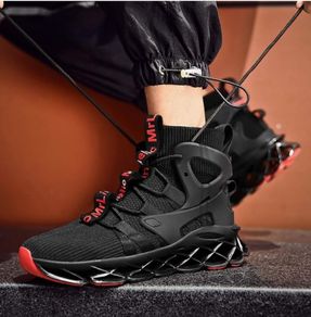 Hello MrLin Men's Running Shoes Slip On Athletic Blade Sock Sneakers Hip Hop Tennis Fashion  size 9-9.5/44