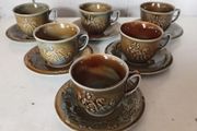 Six Wade Irish Porcelain Cups and Saucers