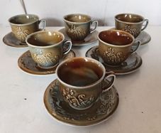 Six Wade Irish Porcelain Cups and Saucers