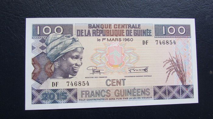 Guinea 2015.100 Francs.West Africa.Uncirculated Banknote.