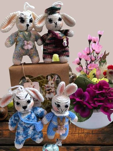 Handmade Easter Bunny in Gift Box,Cute Personalised Bunny, Perfect Gift