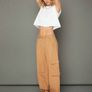 SHEIN WESTFADE Barrel-Leg Cargo Pants (Camel) Image 3