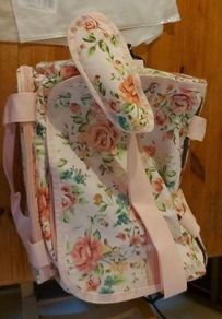 pink rose crocheting bag