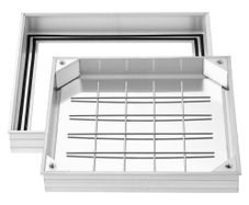 Manhole Cover with Frame, 400 x 400mm Invisible Recessed Septic Tank Access Covers, Aluminum Alloy Embedded Drain Channel Inspection