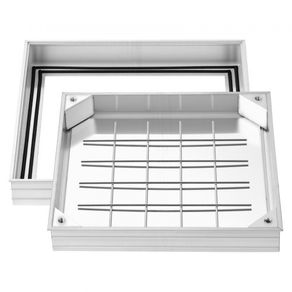 Manhole Cover with Frame, 400 x 400mm Invisible Recessed Septic Tank Access Covers, Aluminum Alloy Embedded Drain Channel Inspection