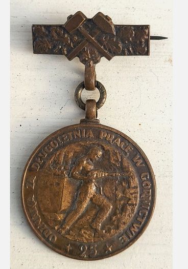 Full set of Polish PRL Mining Medals Badges Lot 25 35 50 Years Service Coal Miner Awards