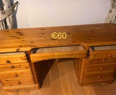 Solid pine dressing table or office/school desk + mirror.
