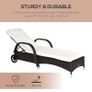 Garden Rattan Furniture Single Sun Lounger Recliner Bed Reclining Chair Patio Outdoor Wicker Weave Adjustable Headrest with Fire Retardant Cushion (FREE SHIPPING) Image 4