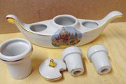 Vintage French Boat-Shaped Condiment Set