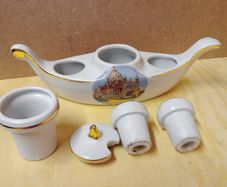 Vintage French Boat-Shaped Condiment Set