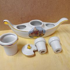 Vintage French Boat-Shaped Condiment Set