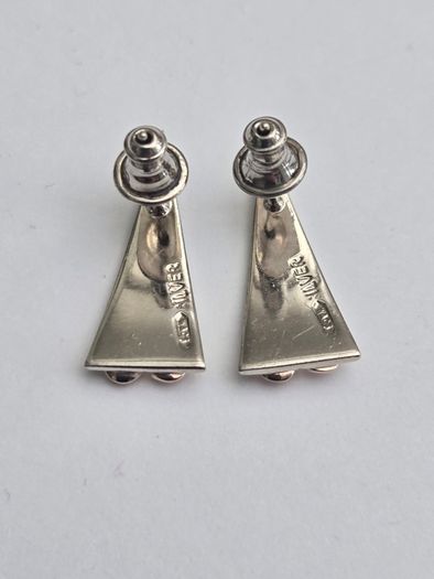 Brand New Hallmarked Silver & 9ct Gold Earrings