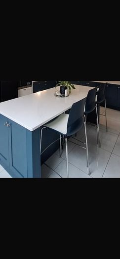 kitchen high stools blue set of three