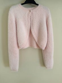 Next girls pink shrug / cardigan single button close Age 11-12 years