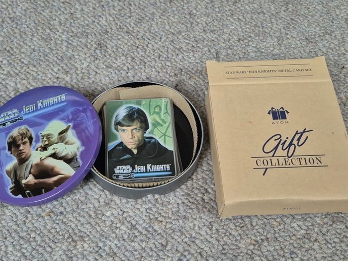 Star Wars Jedi Knights Metal Tin with 5 Metal Card Set 1998 Lucasfilm