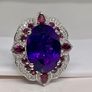 Sterling silver 925 ring with Amethyst and Rhodolite Garnet Image 5
