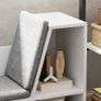 Bookshelf with Seat, 6 Compartments, Padded, 105 x 30 x 63 cm, White Image 4