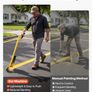 Heavy-Duty Line Marking Paint Wand with Wheels, Lightweight Ground Striping Applicator for Parking Lots, Sports Fields & Road Marking, Yellow Image 4