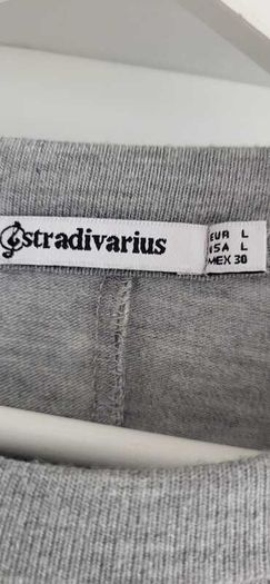 Stradivarius grey pearl batwing top Sz L (Fit 12-14)