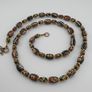 Antique Venetian style Tiny Floral & Eyes Glass Beads Necklace Image 2