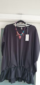 COS Organic Cotton black contemporary top Sz M (Fit 12-16UK) - Bnwt Rrp  49