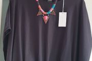 COS Organic Cotton black contemporary top Sz M (Fit 12-16UK) - Bnwt Rrp  49