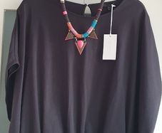 COS Organic Cotton black contemporary top Sz M (Fit 12-16UK) - Bnwt Rrp  49