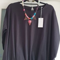 COS Organic Cotton black contemporary top Sz M (Fit 12-16UK) - Bnwt Rrp  49