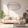Asymmetric Black Mirror - Irregular Wall Mirror, Large Decorative For Living Room, Bathroom, Bedroom, Entryway - 85 X 52 Cm Image 3