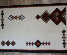 Scandinavian Handmade Thick Wool Rug with geometric pattern 48" X 31"
