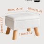 Footstool with Storage, Small Foot Stool Ottoman with Sturdy Wood Legs Stool, Foot Rest with Padded Seat, for Living Room Bedroom Couch Enterway White Image 3