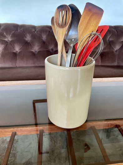 Vintage Stoneware Pearsons of Chesterfield Crock Style Utensil Holder