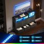 Black Chest of Drawers Bedroom, Dresser Cabinet with 2 Sockets, 2 USB Ports and 10 Colored LED Strips, Chest Drawers with Shelf 9 Fabric Drawers for Bedroom Living Room, 130 30 97cm Image 5