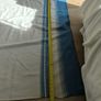 wool blanket Foxford 100% Pure New Wool Blanket Throw Blue Cream Striped Made in Ireland 180 220cm Image 5