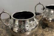 silver plated jug and bowl