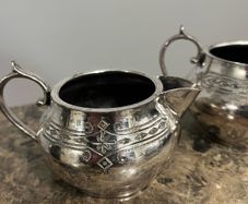silver plated jug and bowl