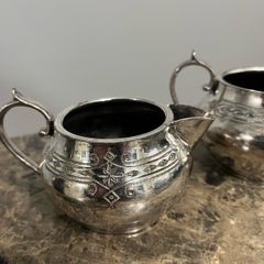 silver plated jug and bowl