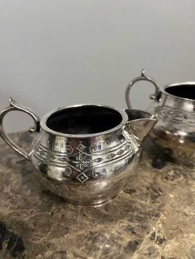 silver plated jug and bowl