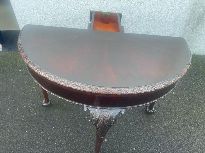 Antique mahogany games table