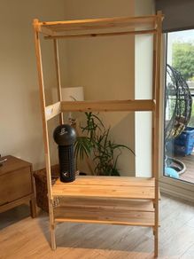 Open wardrobe KRONOREN IKEA wood shelf unit