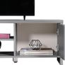 TV Stand with Cabinet Storage and Open Shelves for 55, 65 Inch Media Storage Gaming Media Console Living Room Entertainment Center Wooden Television Cabinet - Grey Image 3