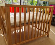 BabyDan Felix Natural Playpen, wood, height-adjustable