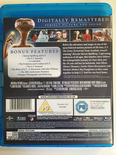 E.T. (The Extra-Terrestrial) [1982] Steven Spielberg Film [Blu-ray Movie]